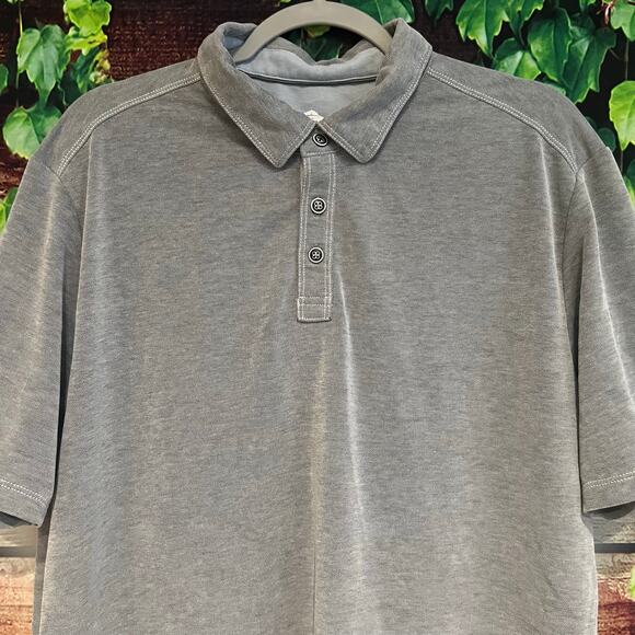 Tommy Bahama Gray Polo Beach Lightweight Summer XL Textured Short Sleeve - Picture 2 of 8